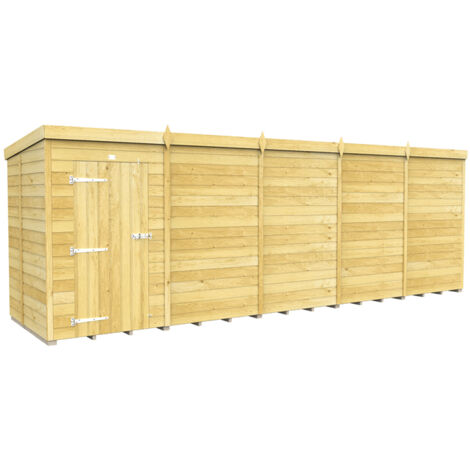 20 x 5 Feet Pent Shed - Single Door Without Windows - Wood - L147 x W589 x H201 cm