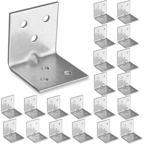 20 x Equerre d'assemblage (30 x 30 x 30 x 1.5) Equerre de Fixation Angle Droit Support en forme de L, Équerre Angle 90 Degrés en Acier, Équerre de Coin