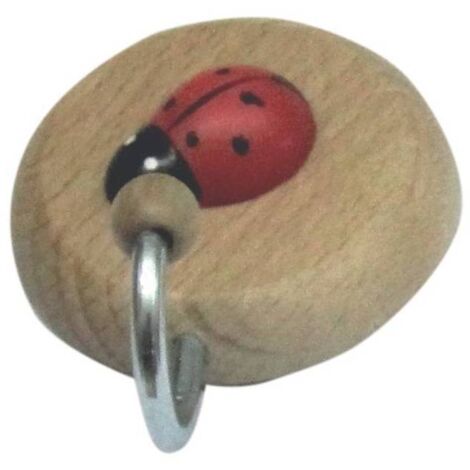 20 x GANCIO ADESIVO IN LEGNO COCCINELLA 1 POSTO