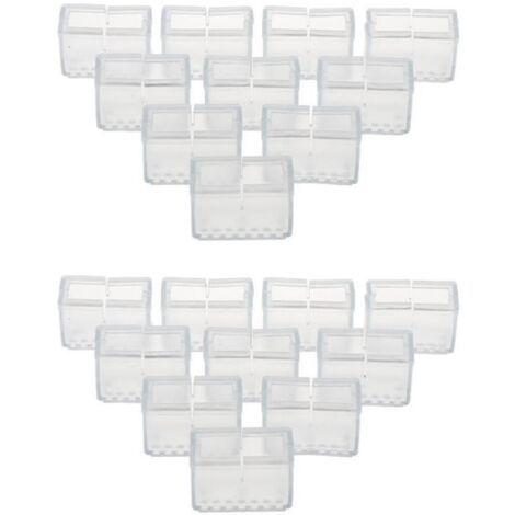 20 x Patins rectangulaires en silicone pour pieds de chaises, meubles et tables - Protection