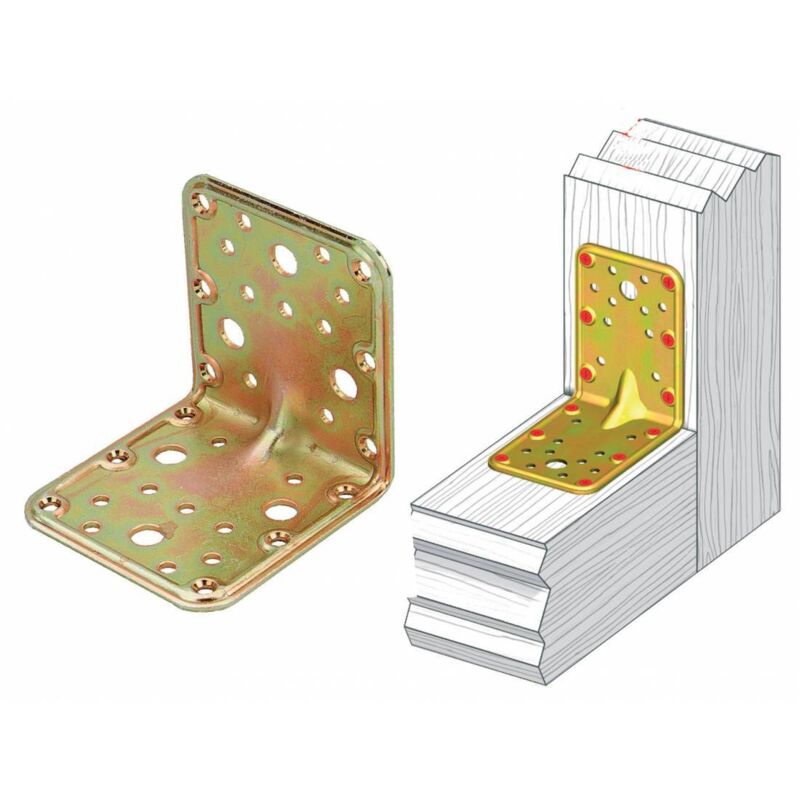 20 x plaque d'angle acc. trop. art.775 90x90x90 mm