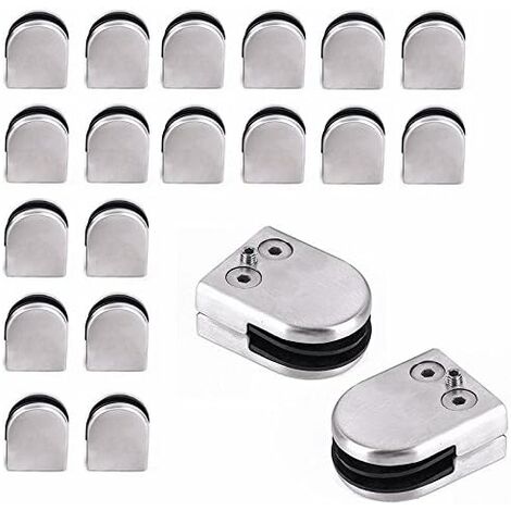 20 x Porte-verre plat en acier inoxydable Pince de fixation Pince de connexion Pince de fixation