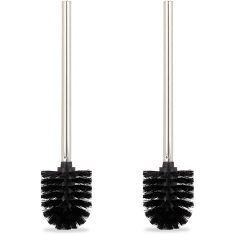 20 x Toilettenbürste, WC, Ersatz, abnehmbarer Bürstenkopf, Klobürste ohne Halter, HxD: 36 x 8 cm, WC-Bürste, schwarz