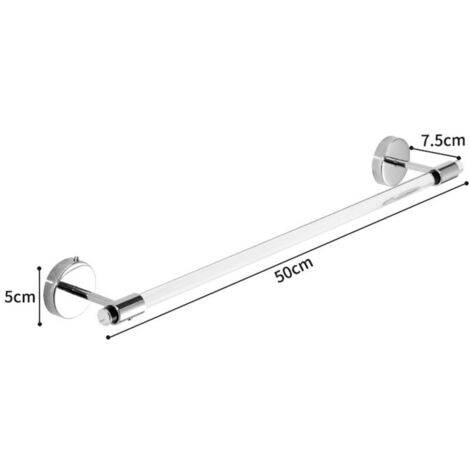 20-Zoll-Handtuchhalter aus transparentem Acryl für Badezimmer, Wandmontage, WC-Handtuchhalter, Wandhalterung