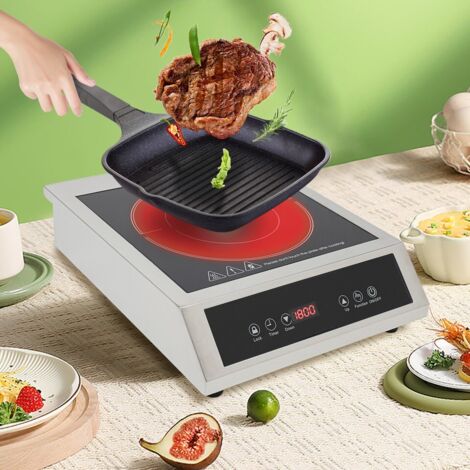 200-3500 W Acero inoxidable Cocina de inducción Placa de cocción digital 220 V