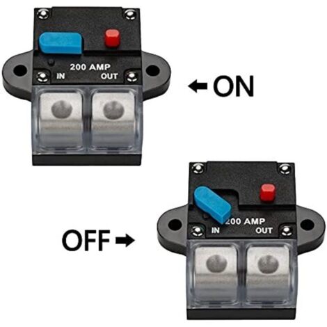 200-A-Inline-Leistungsschalter-Wechselrichter-Sicherungshalter für Auto-Audio-Solarenergie, mit wasserdichter Abdeckung für Autos, Wohnmobile, Schiffe und Boote (200 A)