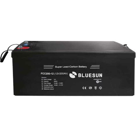 200 Ah 12 V BLUESUN Blei-Kohlenstoff Solarbatterie, Batteriespeicher für Solaranlagen,PV-Akku