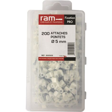 200 attaches pontet pour câbles et conduits Ø5 mm - Ram
