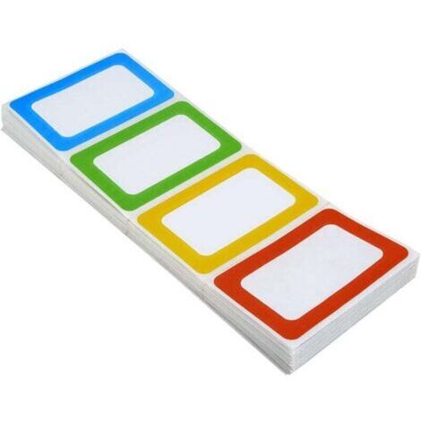 200 Autocollants - Autocollants d'étiquette de nom uni Étiquettes d'étiquette de nom de bordure colorée