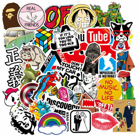 Cool Random Stickers Pack - 100 Pcs Autocollants d'ordinateur portable  Bombe d'autocollants en vinyle imperméable