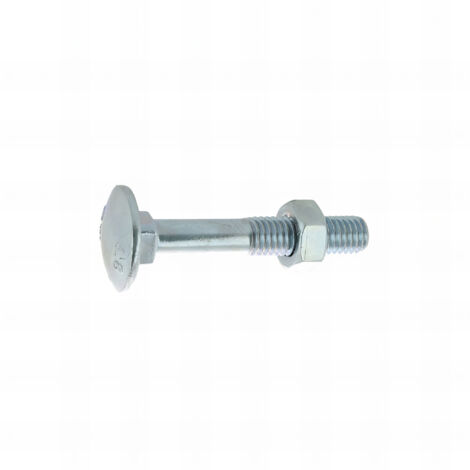 200 Boulons tête ronde collet carré DIN603/555 acier zingués blanc diamètre 7,0 mm - Longueur 45 mm mm - Diamètre 7 mm