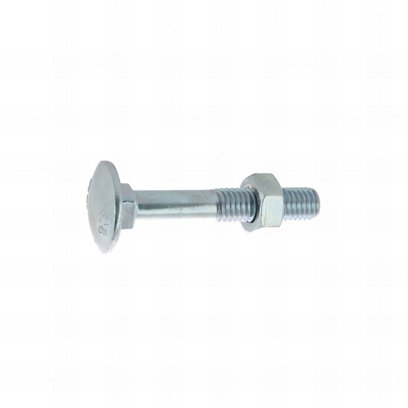 200 Boulons tête ronde collet carré DIN603/555 acier zingués blanc diamètre 6,0 mm - Longueur 35 mm