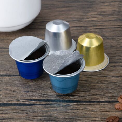 200 capsules de café avec opercules en aluminium thermoscellables non adhésifs, 37 mm, texture grossière