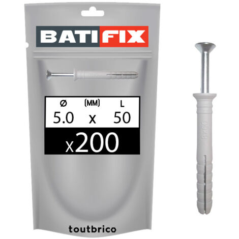 200 chevilles à frapper fraisée 5x50mm nylon Batifix