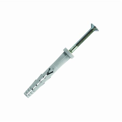 200 chevilles à frapper nylon multi-matériaux, clou tête plate, Inox A4 - 6 X 40 mm