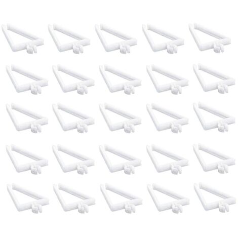 200 clips de fixation pour guirlandes lumineuses de Noël, clips de gouttière, supports pour planches de rive, blanc