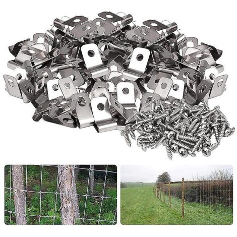 200 Clips En Acier Inoxydable Pour L'installation De Fils Souds Sur Des Cltures En Bois Clips Pour Cltures De Btail En Mtal, Clips Pour Cltures En