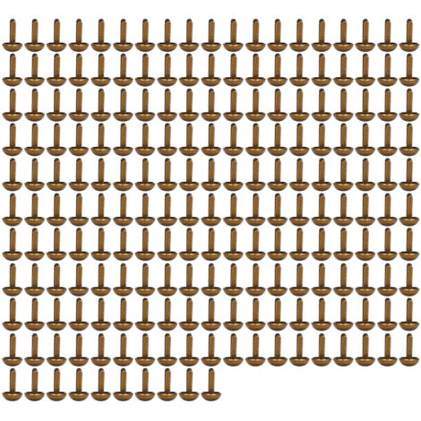 200 Clous Rivets Décoratifs en Laiton 6mm, Fixation Métallique Brillante et Robuste, Idéaux pour Customiser Vêtements, Sacs et Accessoires en Cuir