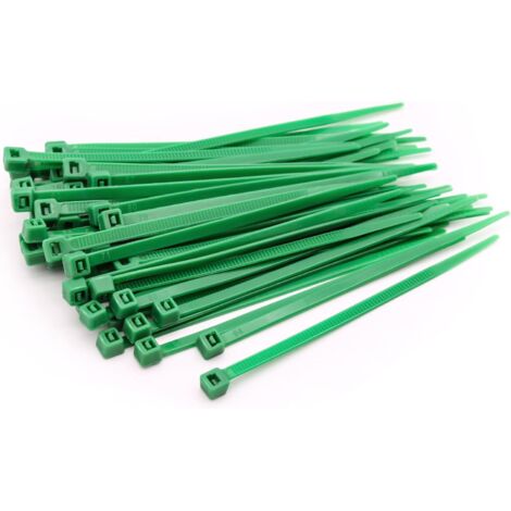 200 collier de serrage, nylon pa66, 100x3,6mm, vert, gestion câble, intérieur extérieur