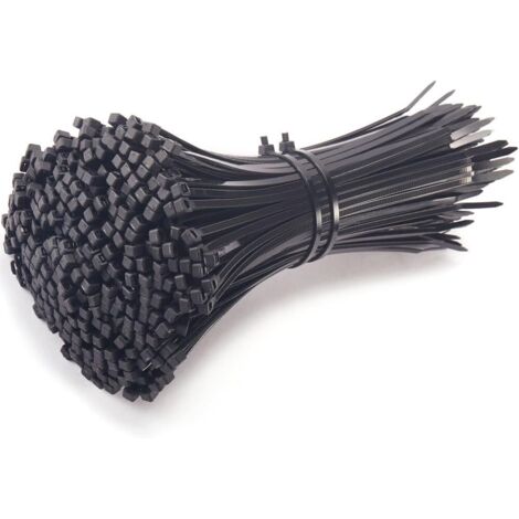 200 collier de serrage, nylon pa66, 200x3,6mm, résistance 18kg, gestion câbles, intérieur et extérieur