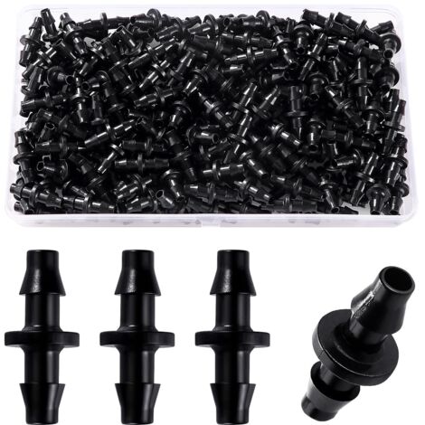 200 connecteurs de tuyaux, raccord irrigation 4/7mm, plastique noir, système goutte à goutte, jardin pelouse