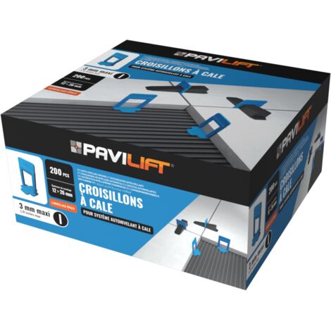 200 Croisillons autonivelants "MAXI" à cale en "I" 3mm (carrelage de 12 à 26mm) PAVILIFT