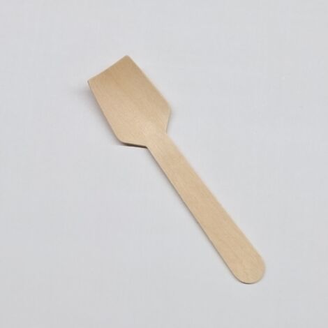 200 cucharas de postre desechables de madera, con certificación FSC®, de 9,5 cm, con forma de pala pequeña, para helados y pasteles, ecológicas y resistentes, similares a las de bambú.
