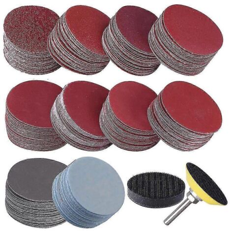 200 disques de ponçage de 50 mm, grains 80, 180, 240, 320, 400, 600, 800, 1000, 2000 et 3000, pour le meulage, le fraisage et la gravure.