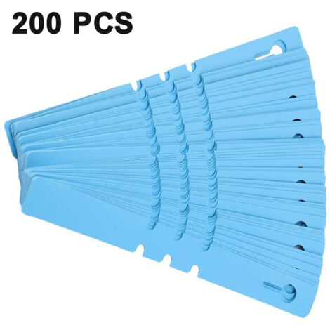 200 étiquettes imperméables en PVC pour fleurs et plantes - bleues, réglables sur trois niveaux