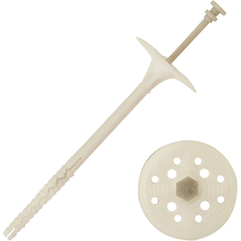 200 fixations d'isolant longue expansion -maçonnerie- clou polyamide - Ø10x140mm Scell-it FILONG10140