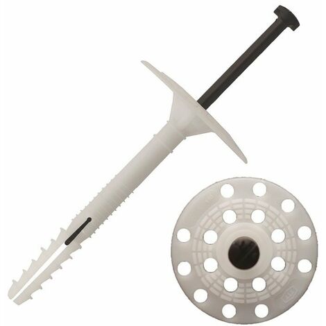 SCELL-IT 200 fixations d'isolant rigide à frapper, clou polyamide, plastique - 10 x 140 mm