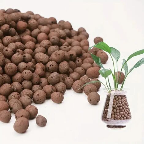 (200 g) Billes d'argile expansée pour culture hydroponique de jardin – Granulés ovales en céramique organique pour pots, jardinières, orchidées, plantes succulentes, drainage par le fond