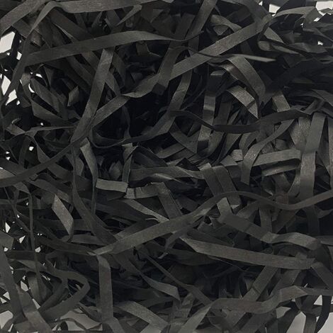 200 g de papier noir déchiqueté pour la décoration de cadeaux, le remplissage de paniers et l'emballage.