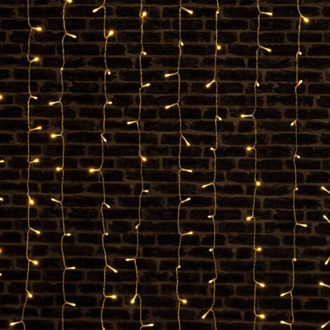 200 LED 0,9 m di cortina luminosa bianca calda per esterni con timer - Feeric lights & christmas
