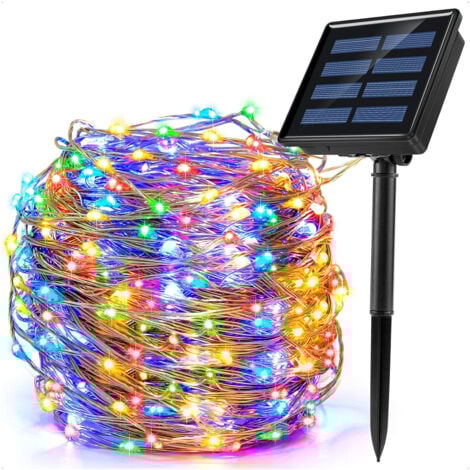 MEZHENG Guirlande Solaire,Guirlande solaire à LED multifonction multicolore 22 mètres，Guirlande Lumineuse Solaire Extérieure,Lampe solaire