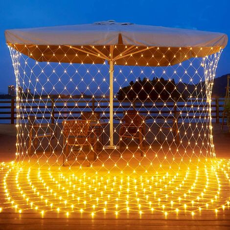 200 LED light garland - 3 x 2 m - For outdoor use - For winter garden - 8 modes - Warm white - Electric operation - Christmas lighting - Indoor and outdoor