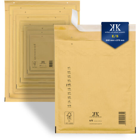 200 Luftpolster-Versandtaschen E5 E/5 240x275mm (Außenmaß) Braun