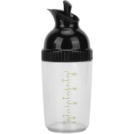 200 ml auslaufsicheres, BPA-freies Salatdressing-Glas mit Deckel für die Küche, Schwarz