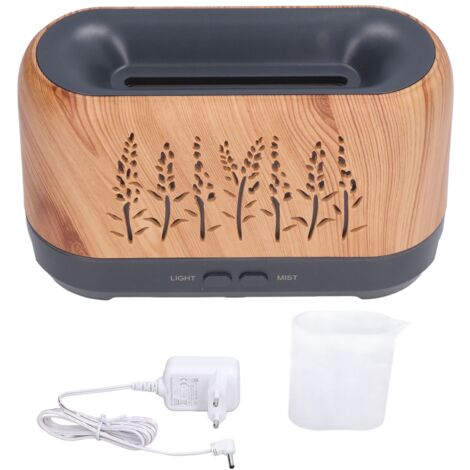 200-ml-Diffusor aus Holz für ätherische Öle mit Flammenlicht und geräuschlosem Betrieb – 100–240 V EU-Stecker