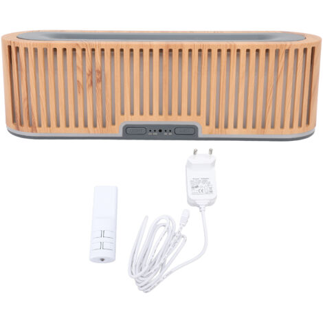 200-ml-Flammen-Diffusor, 7 Farben, helle Holzoptik, Ultraschall, geräuschlos, für ätherische Öle, Büro, Schlafzimmer, EU 100–240 V
