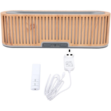 200-ml-Flammen-Diffusor mit 7 Farben, heller Holzmaserung, geräuschloser Ultraschalltechnologie für ätherische Öle, für Büro und Schlafzimmer, UK-Stecker 100–240 V