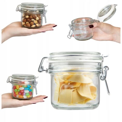 200 ml HERMETIC GLASBEHÄLTER MIT GLASDECKEL für Lebensmittel