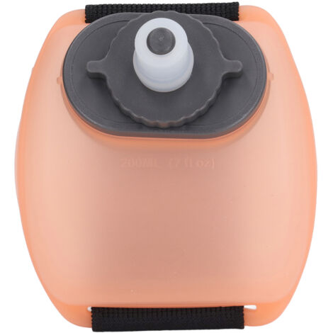 200 ml tragbare Wasserflasche für Sport und Wandern, transparente orangefarbene Handgelenkflasche, freihändig