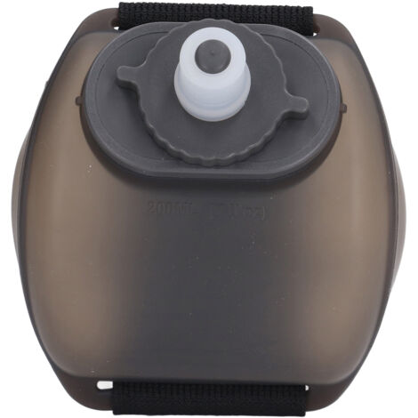 200 ml tragbare Wasserflasche fürs Handgelenk, ideal zum Wandern und für Outdoor-Sportarten, transparent schwarz, freihändig