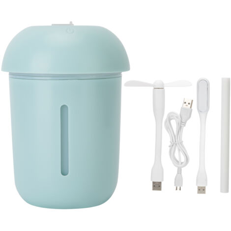 200-ml-USB-Diffusor für ätherische Öle – Tragbarer Luftreiniger mit negativen Ionen und blauem Pilzdesign