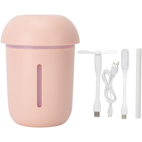 200 ml USB-Diffusor für ätherische Öle – Tragbarer, pinkfarbener, pilzförmiger Ionen-Diffusor