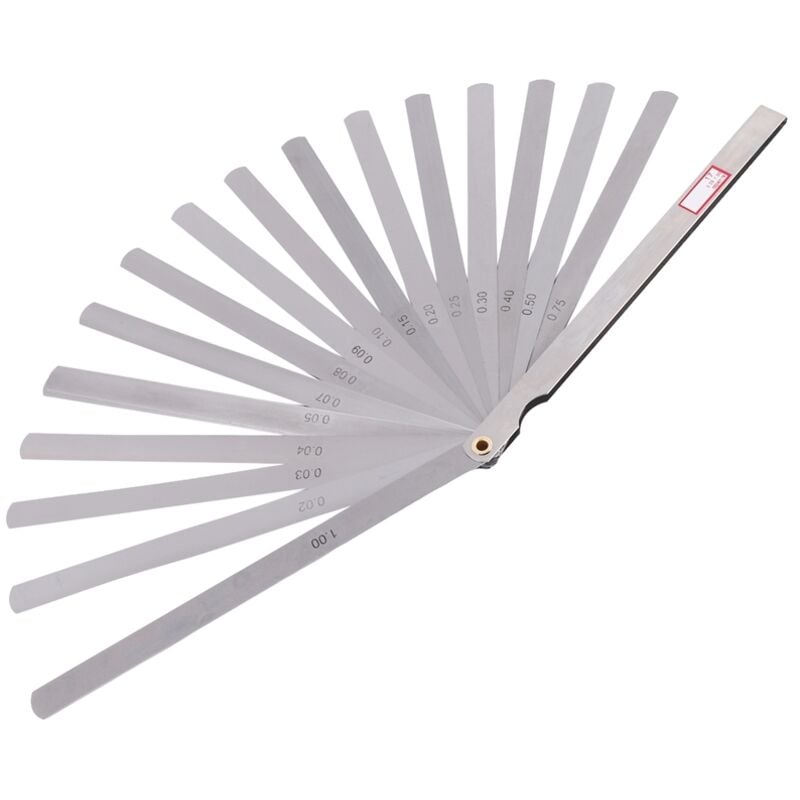 Image of 200 mm lang, 17 Blätter, 0,02 mm - 1,0 mm Abstand, dicke Messfühlerlehre