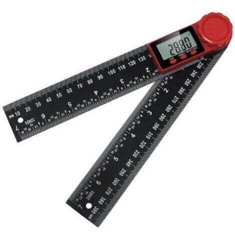 200 mm Rapporteur d'Angle Numerique à Double Échelle 360 Degrés, Règle d'Angle avec Écran Lcd et Fonction de Verrouillage, Rapporteur pour l'Ingénier