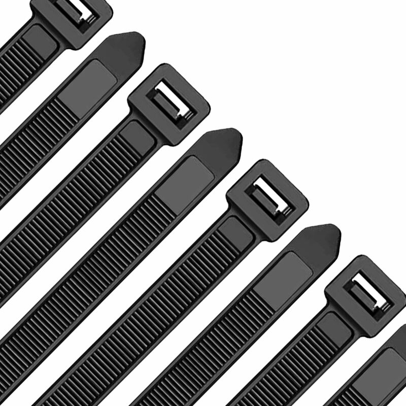 Csparkv - 200 mm x 7,6 mm Collier de Serrage Plastique Noir Serre Câbles Longs Ultra Solides Résistant aux uv Attache Câble Lot de 100 Pièces