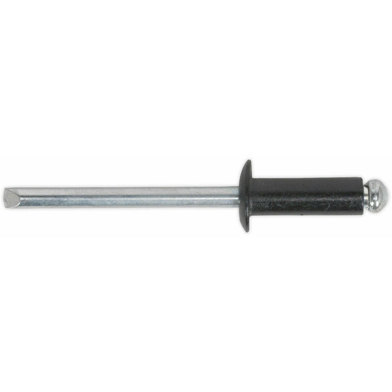 Loops - 200 pack - 4mm x 10mm Standard Flange Rivets - Black Aluminium Compression Pins